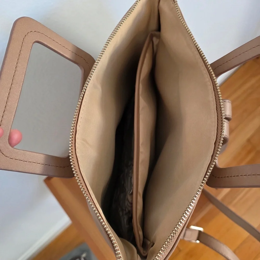 Summer & Rose Vegan Leather Backpack Tote Bag in Beige - NWOT